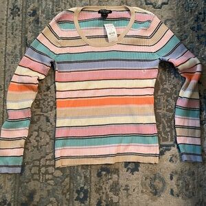 Vintage 90s New York & Company Size L Pastel Women Sweater Top 50% OriginalPrice